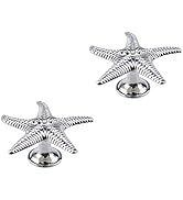 HEVSTIL 2-Pack Silver Starfish Shape Cabinet Knob,Ocean Theme Single Hole Pulls for Cabinet Dress...