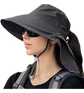 ZEXIAN Womens Sun Hat UPF 50+ Wide Brim and Ponytail Hole, Hiking Safari Hat with Neck Flap…