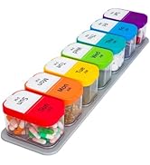 Weekly Pill Organizer,Extra Large Am Pm Medicine Container with Removable Compartments, BPA-Free ...