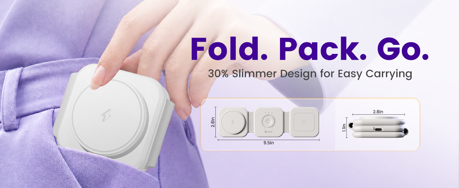 3-in-1 foldable charging station iphone apple watch airpods