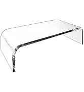 AMT Clear Acrylic Computer Monitor Stand, Grade-A Acrylic Clear Monitor Riser, Cat Keyboard Prote...