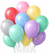 120 Pastel Balloons Arch Garland Kit – 10 Inch Multicolor Macaron Balloons with Adhesive Dots, Cu...