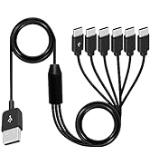 Poyiccot USB A to USB C Splitter Cable, Multi USB C Splitter Cable, 6 in 1 USB 2.0 Type A Male to...