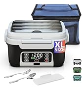 Omboos Cordless Electric Heated Lunch Box, XL 6.3Cups 20000mAh Rechargeable Food Warmer Lunch Box...