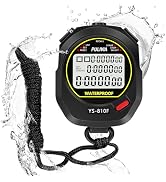 PULIVIA Waterproof Stopwatch Timer 10 Lap Split Memory Digital Stop Watch for Sports