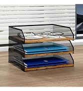 Natwind 3-Tier Stackable Paper Tray, Metal Mesh Desktop Organizer, Paper Sorter, Letter Trays,Fil...
