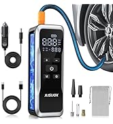 JUSUOX Tire Inflator Portable Air Compressor, Air Pump for Car Tires 150PSI Cordless with Battery...