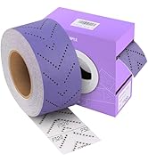 Shineboc Purple Ceramic 320 Grit Sandpaper Roll, 2-3/4" x 13 Yard, Hook & Loop Multi-Hole Continu...