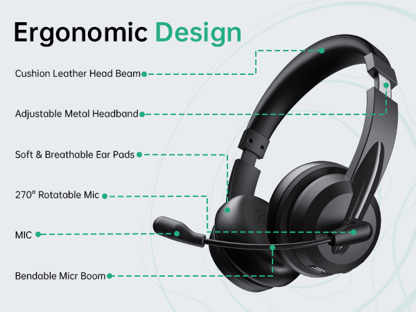 computer headset with microphone
