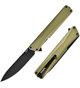 OKNIFE AION Folding Pocket Knife, 3.53-Inch Nitro V Steel, DLC Coating Blade – OAL lightweight Ha...