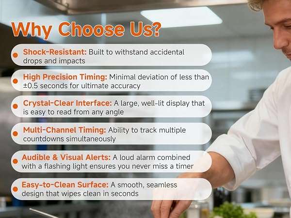 Heavy-Duty Loud Alarm Timer for Restaurants