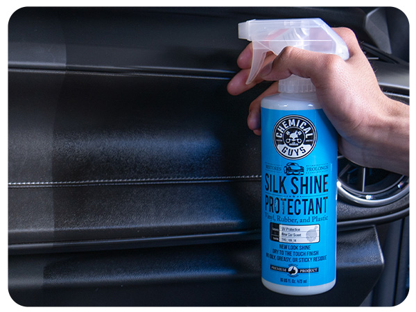 Silk Shine prevents fading on car trim and tires