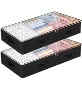 2 Pack Under bed Storage Containers, 90L Large Capacity Bedroom Closet Organizers and Storage Bin...