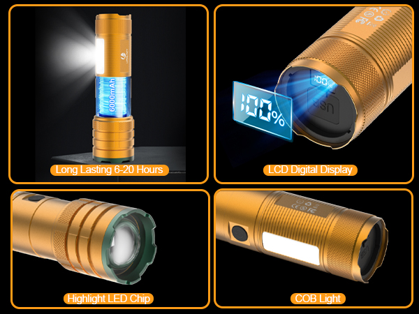 RECHARGEABLE FLASHLIGHTS HIGH LUMENS