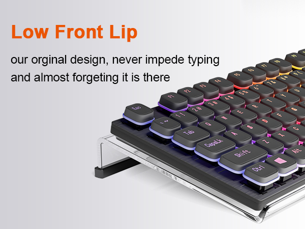 clear computer keyboard riser with silicone strip