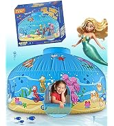 Skywin Air Tent Fort Large Ocean with Door Playhouse for Kids - Inflatable Kids Fort Sets Up and ...
