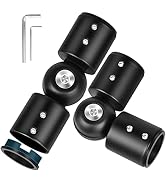 TOKPLNU Curtain Rod Corner Connector, Heavy Duty Hinged Elbow Connector, Stainless Steel, Adjusta...