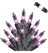 Toodour Purple Halloween Lights, 12.5ft 50 Count Incandescent String Lights | UL Certified Connec...