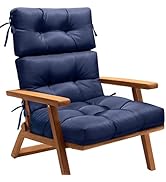 MAGIC ELEPHANT High Back Chair Cushion, Indoor Outdoor Memory Foam Chair Cushion with Ties for Ad...