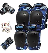Simply Kids Knee and Elbow Pads with Wrist Guards, HardSoft Pad Tech. I CPSIA Certified Protectiv...