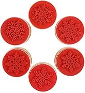DECORA 6 Pieces Snowflake Floral Wooden Rubber Stamps for Card Making Scrapbooking and Crafts