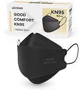 LEVENIS KN95 Face Masks 50 Pack, Breathable Comfortable and Disposable KN95 Mask, Black