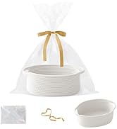HZFTJOY Gift Basket with Gift Bag and Ribbons,Small Rope Woven Shelf Storage,Baskets for Gifts Em...