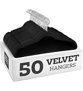 Zober Premium Velvet Hangers - Non-Slip, Durable, Space Saving Clothes Hangers for Closet w/ 360 ...