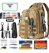 Ghosthorn Fishing Backpack with Tackle Boxes, Fish Pliers, Fish Lip Gripper, Lures, Waterproof Ta...