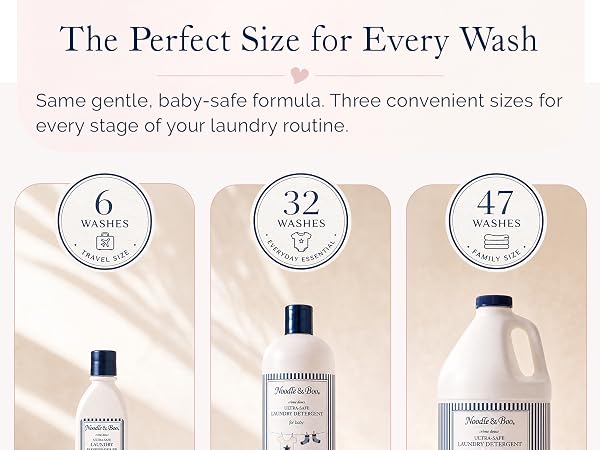 Noodle & Boo Baby Laundry Essentials Ultra-Safe Laundry Detergent - Perfect Sizes