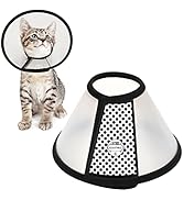 Depets Adjustable Recovery Pet Cone E-Collar for Cats Puppy Rabbit, Plastic Elizabeth Protective ...