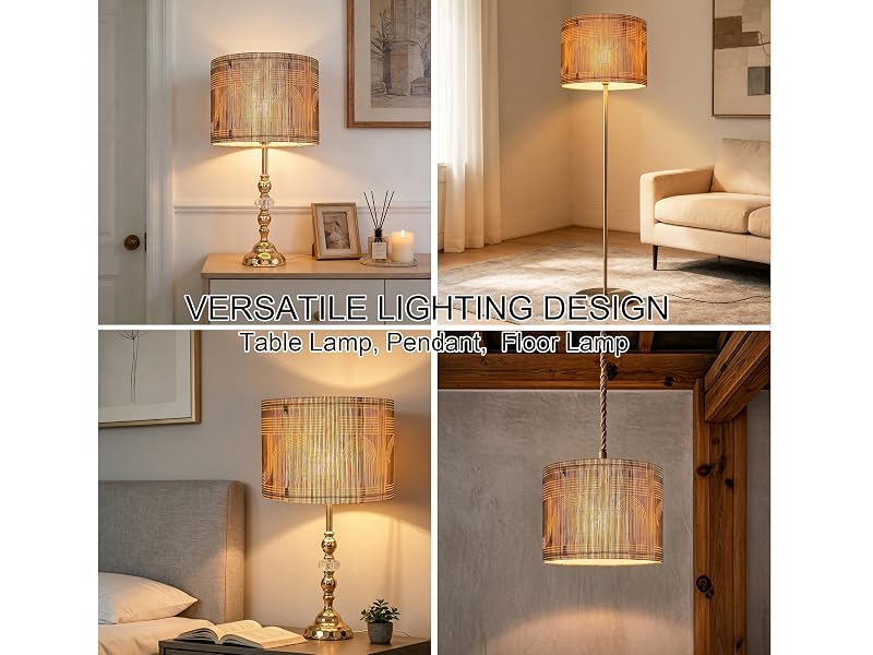 barrel shaped translucent lampshade