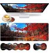 Gaming Mouse Pad Set, Large Gaming Mouse Pad+Keyboard Wrist Rest+Mouse Wrist Rest+Coaster, Easy T...