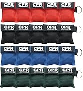 AOUTACC CPR Mask and PVC Disposable Gloves 20PCS for Pocket or Key Chain, CPR Emergency Face Shie...