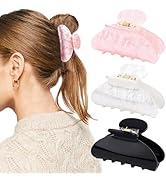Canitor Claw Clips for Women Acrylic Marble Non-slip Emi Hair Clips for Thick Thin Hair Strong Ho...