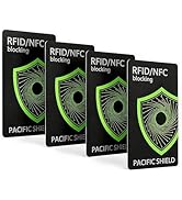PACIFIC SHIELD RFID Blocking Card (4 Pack) - Secure your Wallet - Premium Protector for Credit Ca...
