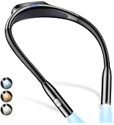 Gritin LED Neck Reading Light,Book Light for Reading in Bed-Eye Caring 3 Colors, Dimmable Brightn...