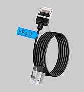 Dutevolns Ultra Thin Cat 6A Ethernet Cable 25 Feet 5Pack, Flexible & Slim Rj45 Cat6a LAN Cord, 10...