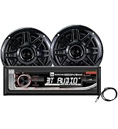 Dual MXP152B Marine AM/FM Digital Media Receiver with Built-in Bluetooth | (2) 6.5? Marine Speake...