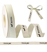 HOBBIESAY 35 Yards(32m) Thank You Ribbon Single Face Satin Ribbon White Valenties Fabric Ribbons ...