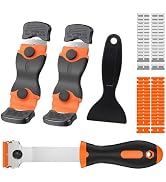 Wdmxszdq Razor Blade Scraper Tool Set, 4 Pack Paint Scrapers with 30 Plastic & 30 Metal Blades, S...
