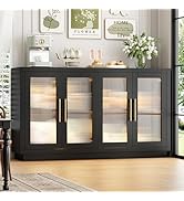 FOTOSOK Buffet Cabinet with Storage, 55.1" Large Sideboard Buffet Table, Modern Sideboard Kitchen...