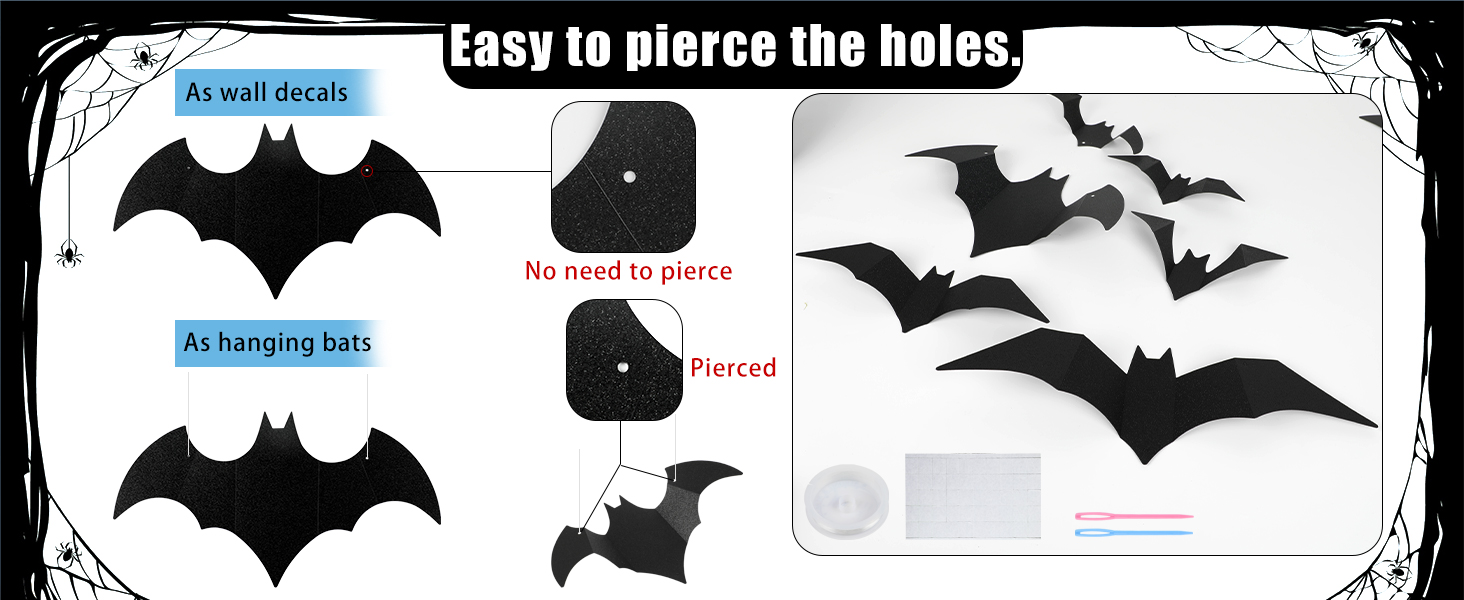 3D Halloween Hanging Bats Decoration