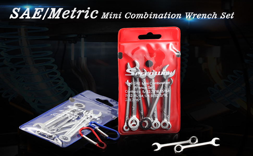 SPEEDWOX SAE/Metric Mini Combination Wrench Set