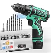 Cordless Drill Set,12V Power Drill Driver 3/8" Keyless Chuck with 42 Acessories, Built-in LED Lig...