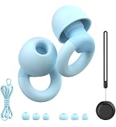 Earplugs for Sleeping,Noise Reduction Soft Silicone Ear Plugs with 7 Pairs Ear Tips&One Connectio...