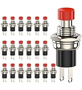 DIYhz Momentary Push Button Switch, 1A 250VAC SPST Mini Pushbutton Switches Normally Open(NO) Red...
