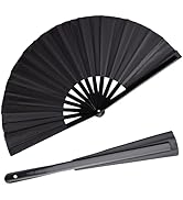 HONSHEN Folding Hand Fan with Bamboo for Women Men, Chinese Japanese Rave Fan Hand Fans for Festi...