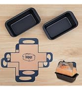 Foepoge Loaf Pan with Liners Set: 2-Pack Nonstick 9 x 5 Inch Bread Pan and Loaf Liners for Homema...