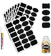 Teskyer 216 PCS Chalkboard Labels Stickers with Chalk Marker, Removable & Reusable Waterproof Lab...